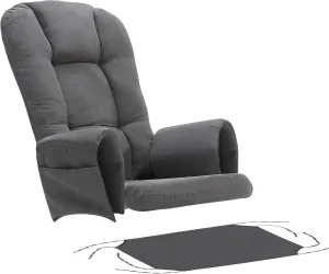5PCS Suede Glider Rocker Replacement Cushions with Ottoman Cover Thicken Soft Rocking Chair Cushion Set for Indoor Nursery Glider Rocking Chair, Dark Gray