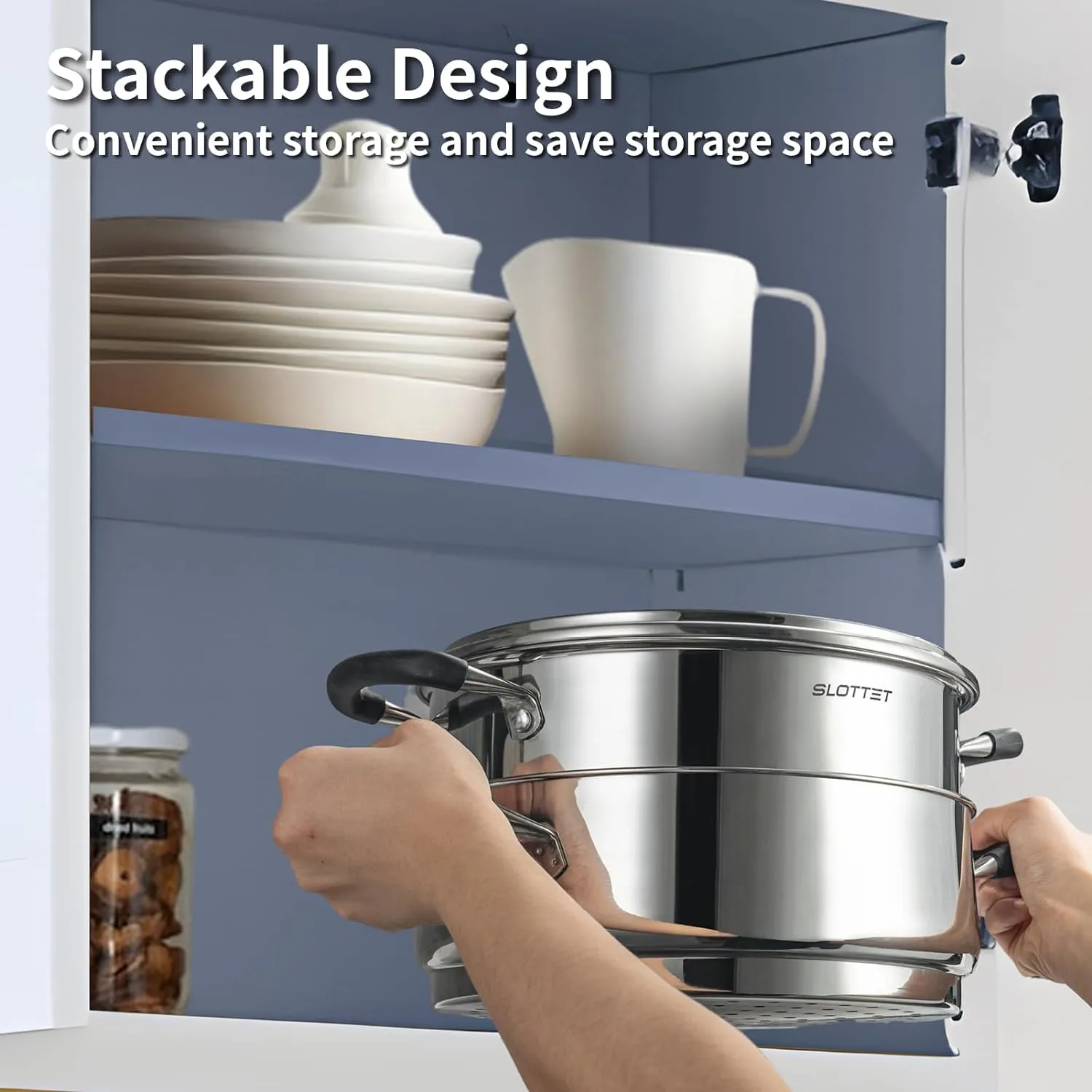 6 Quart Stainless Steel Stock Pot with Steamer,6 Qt Multipurpose Stockpot with Stay-cool silicone Handle and Glass Lid,Soup Pot for Cooking