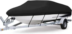 600D oxford cloth Boat Covers, Fits V-Hull, Runabout Boat Cover-Waterproof Trailerable Anti-UV, All Weather Protection Cover. (20-22ft)