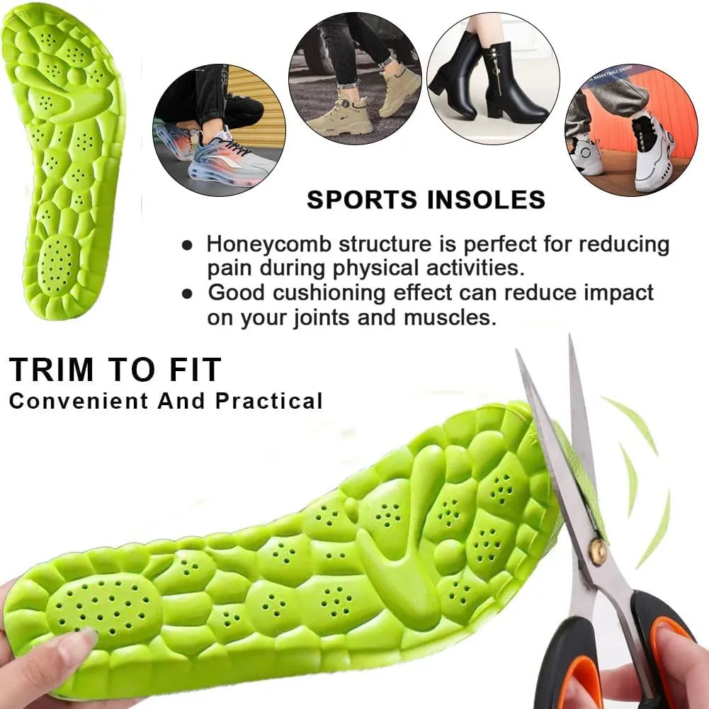 6Pcs Unisex Foam Heightening Insoles. Cushioned, Suitable for Work and Sports Shoes. Comfortable, Breathable, Sweat-Proof. 3pairs of Insoles with Different Heights in one Set (Men9-10.5/Women10.5-12)
