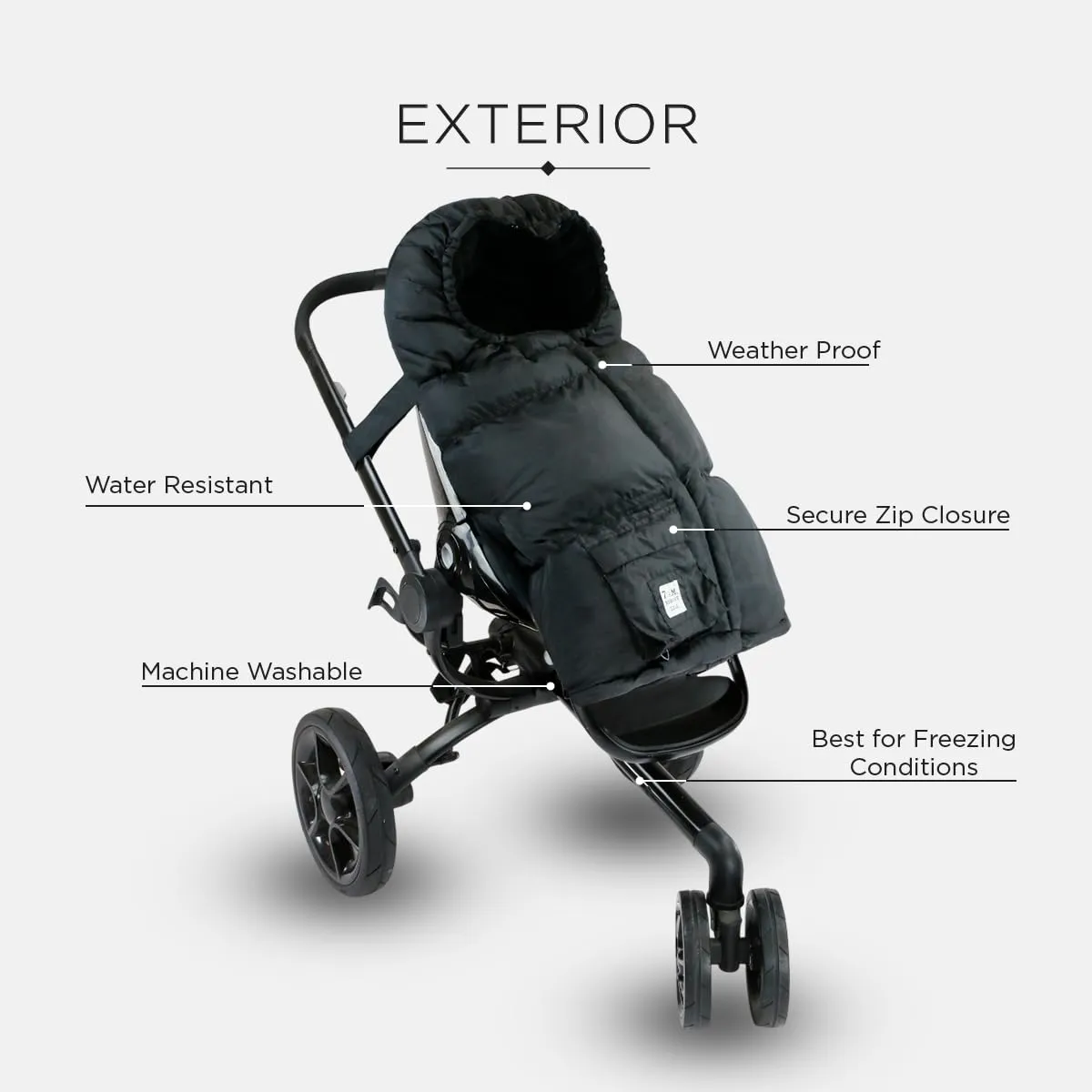 7AM Enfant Stroller Blanket 212 - Adjustable Baby Car Seat Zipped Blanket for Babies Winter, Unisex Multi Purpose Fleece Lined Warm Hooded Toddler Footmuff Water Repellent | (6M - 4T)