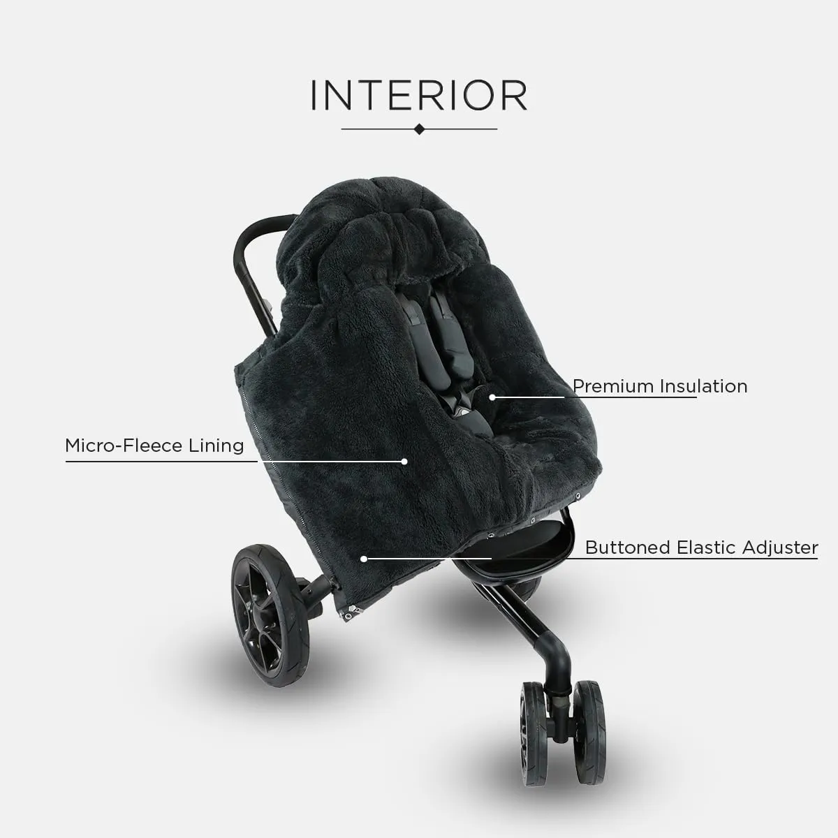 7AM Enfant Stroller Blanket 212 - Adjustable Baby Car Seat Zipped Blanket for Babies Winter, Unisex Multi Purpose Fleece Lined Warm Hooded Toddler Footmuff Water Repellent | (6M - 4T)