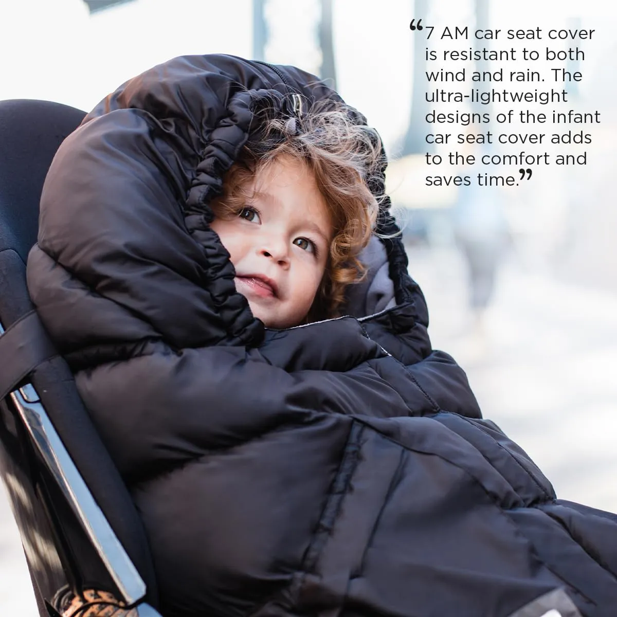 7AM Enfant Stroller Blanket 212 - Adjustable Baby Car Seat Zipped Blanket for Babies Winter, Unisex Multi Purpose Fleece Lined Warm Hooded Toddler Footmuff Water Repellent | (6M - 4T)