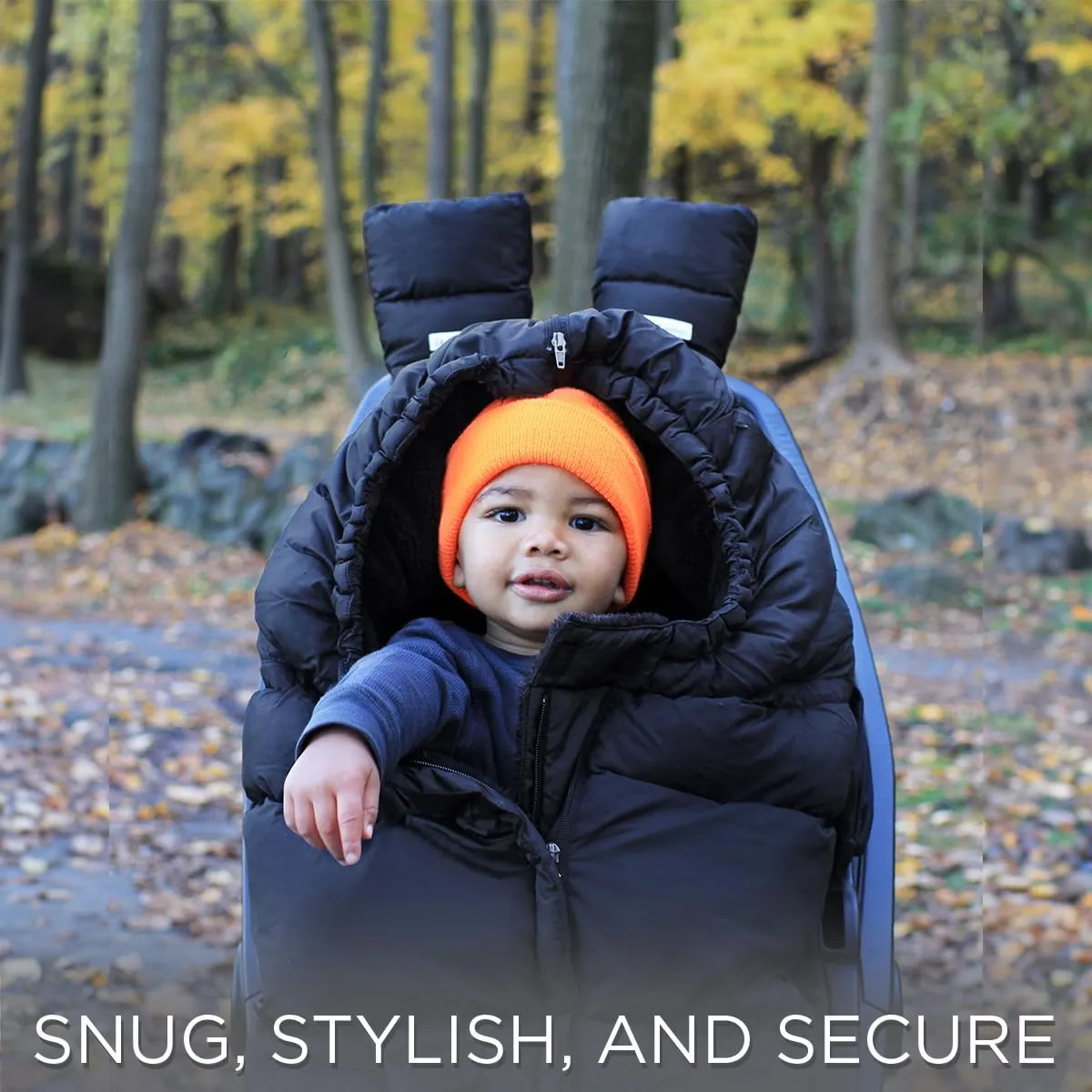 7AM Enfant Stroller Blanket 212 - Adjustable Baby Car Seat Zipped Blanket for Babies Winter, Unisex Multi Purpose Fleece Lined Warm Hooded Toddler Footmuff Water Repellent | (6M - 4T)