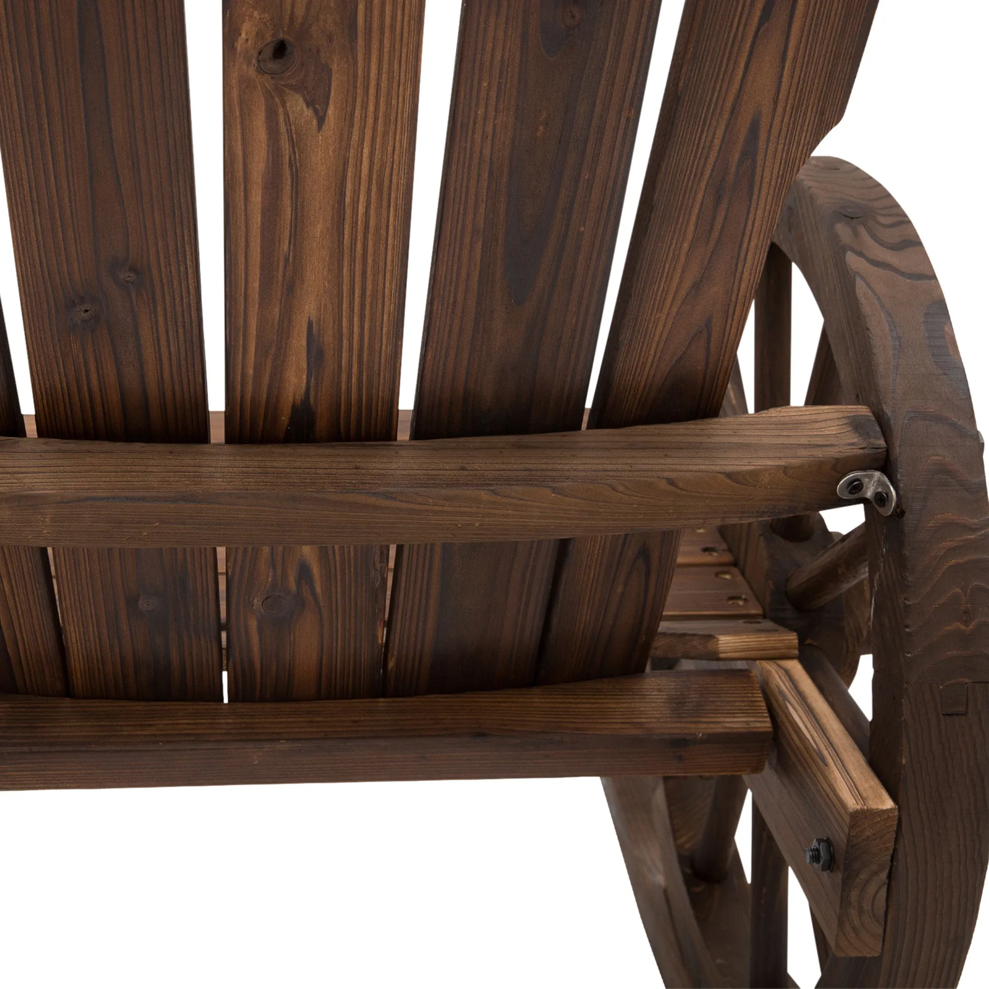 Adirondack Rocker Chair with Slatted Design & Oversized Back for Porch & Garden, Carbonized