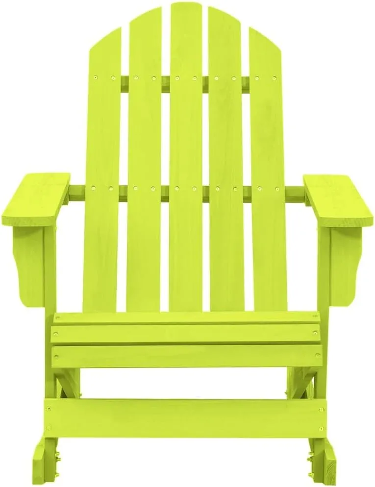 Adirondack Rocking Chair Solid Fir Wood Outdoor Patio Furniture Green Sturdy Ergonomic Design for Garden, Lawn, Backyard, Porch