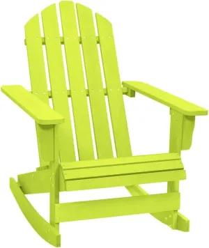 Adirondack Rocking Chair Solid Fir Wood Outdoor Patio Furniture Green Sturdy Ergonomic Design for Garden, Lawn, Backyard, Porch
