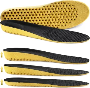 Ailaka Elastic Shock Absorbing Height Increasing Sports Shoe Insoles, Soft Breathable Honeycomb Orthotic Replacement Inserts for Men & Women