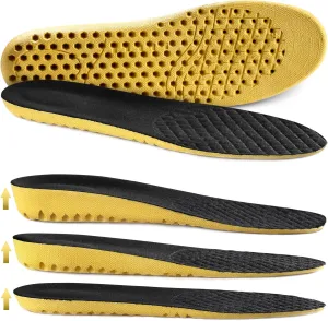 Ailaka Elastic Shock Absorbing Height Increasing Sports Shoe Insoles, Soft Breathable Honeycomb Orthotic Replacement Inserts for Men & Women