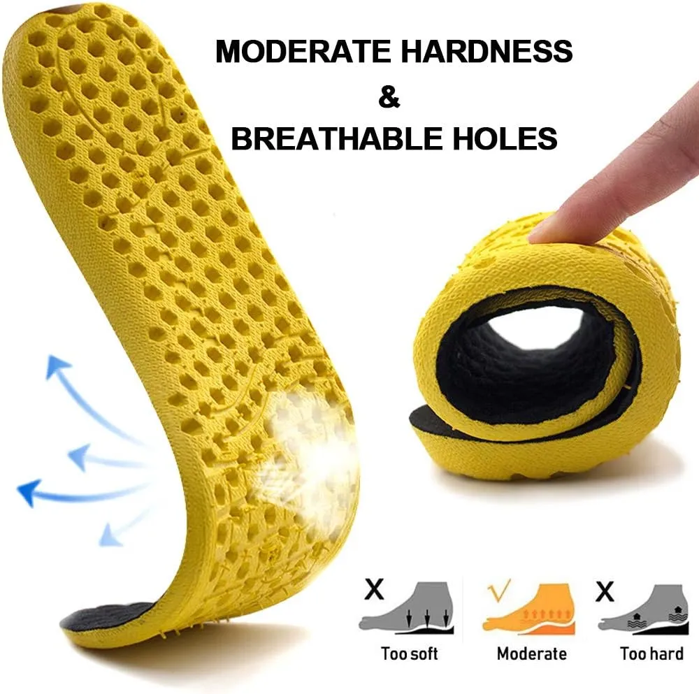 Ailaka Elastic Shock Absorbing Height Increasing Sports Shoe Insoles, Soft Breathable Honeycomb Orthotic Replacement Inserts for Men & Women