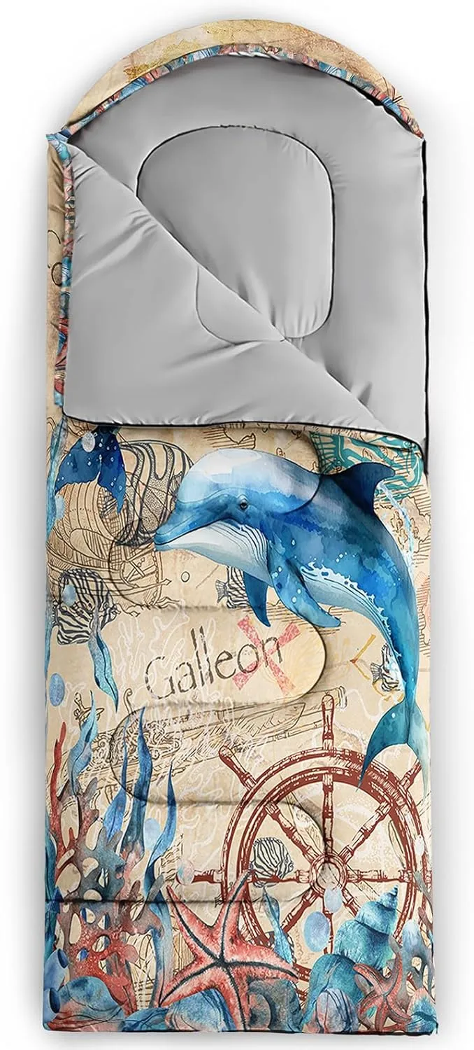 AILONEN Boys Extreme Sports Camping Sleeping Bags,Lightweight & Waterproof,3 Season Warm & Cool Weather,Dirt Bike Motocross Rider Themed Sleeping Bags,Travelling,Outdoors