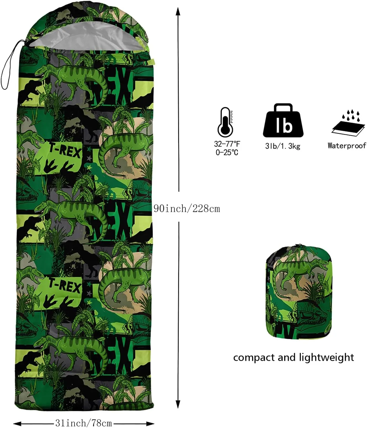 AILONEN Cartoon Cat Sleeping Bag for Boys Kids Teens,Warm and Cool Weather,Lightweight,Waterproof Backpacking,Cute Cat Kitten Star Print Sleeping Bag for Camping