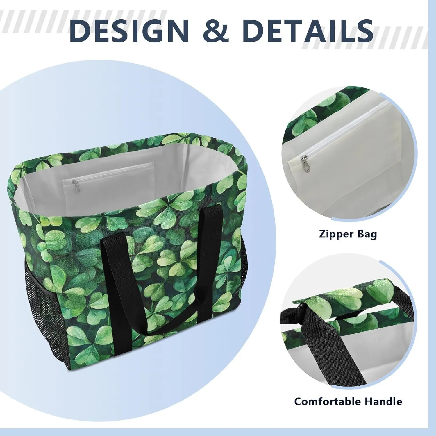 ALAZA Rabbit Easter Egg Chick Flower Leaf Branch Waterproof Beach Tote Bags