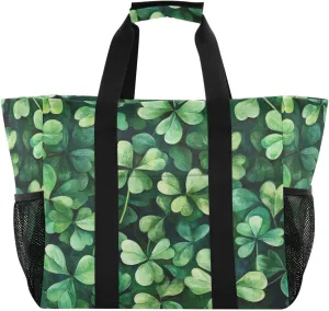 ALAZA Rabbit Easter Egg Chick Flower Leaf Branch Waterproof Beach Tote Bags