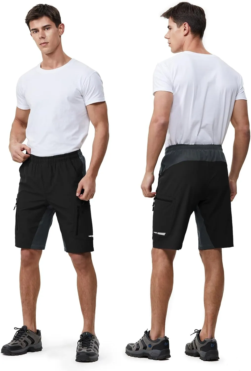 Ally Men's Mountain Bike Shorts 4D Padded Lightweight Loose-fit with Zipper Pockets for Biking Cycling Bicycle Riding Biker