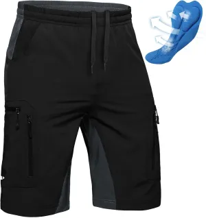 Ally Men's Mountain Bike Shorts 4D Padded Lightweight Loose-fit with Zipper Pockets for Biking Cycling Bicycle Riding Biker