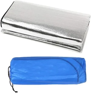 Aluminum Foil Folding Mat, 6.56x6.56ft Waterproof EVA Tent Sleeping Pad Mattress for Picnic Beach Outdoor Camping