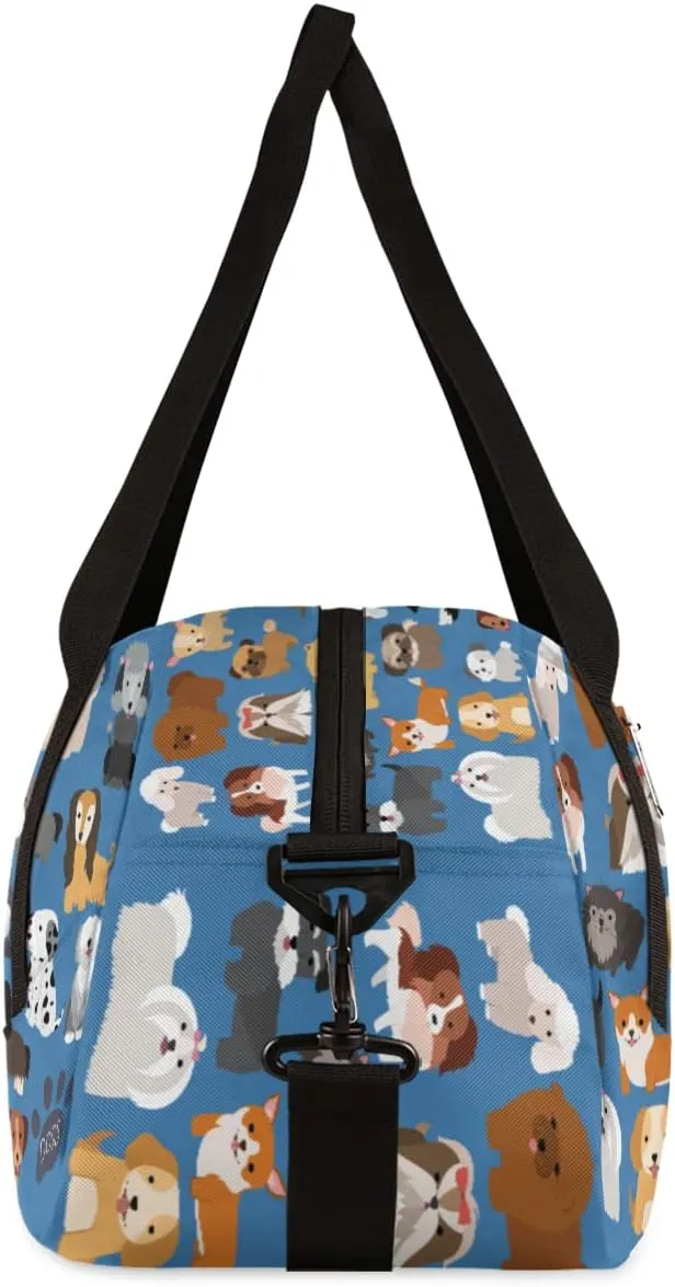 Animal Paw Print Gym Bag for Women & Men - Small Travel Duffel for Sports, Overnight, Weekender, Workout & Dance Bag