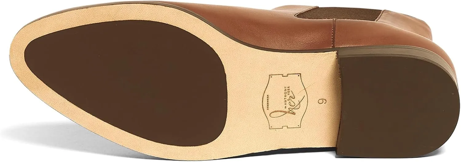 Anthony Veer Michelle Chelsea Boots for Women | Italian Full Grain Calfskin Leather | Low Heel & Almond Shaped Toe | Cushioned Ortholite Bedded Insoles