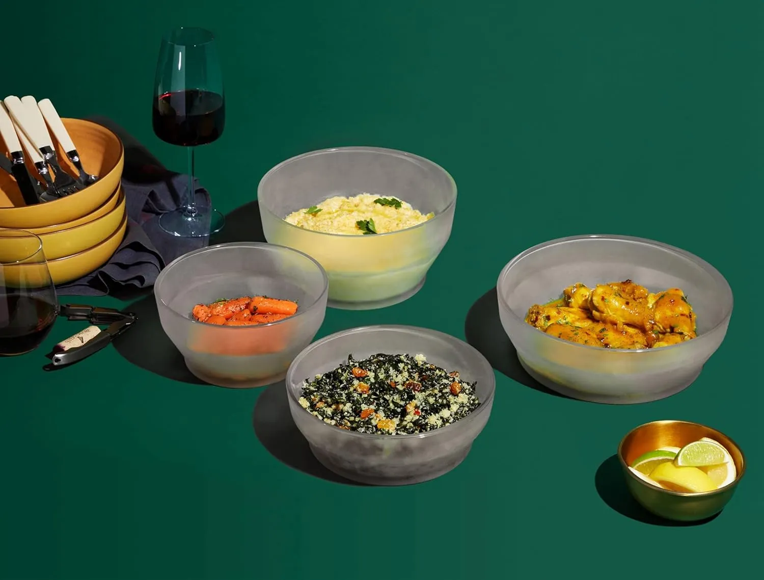 Anyday 8-Pc Microwave Cookware & Glass Food Storage Set with Glass Lids | Plastic-Free Containers | Stackable Airtight Steamer with Vented Lid for Microwave-Safe Reheating & Steaming Vegetables, Rice