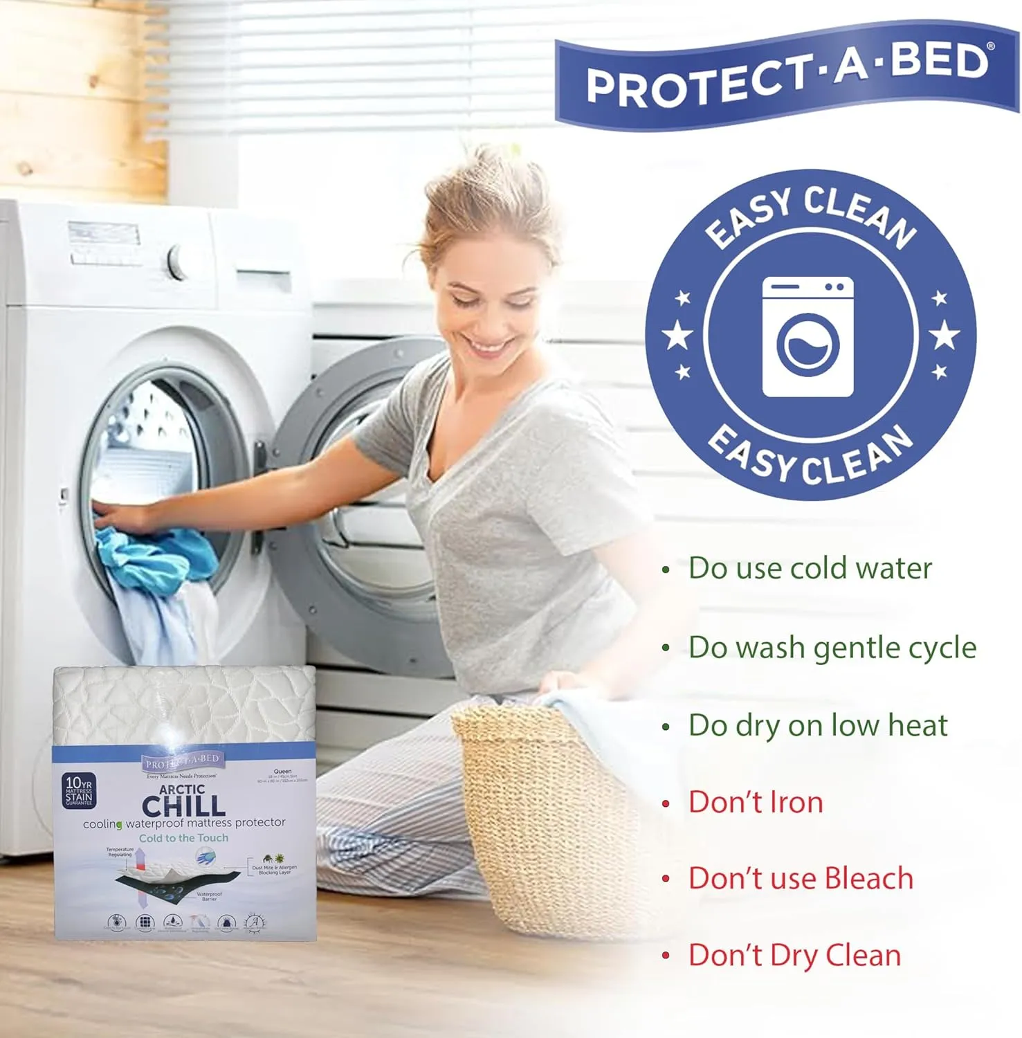 Arctic Chill Mattress Protector, Protect-A-Bed, Waterproof, 5-Sided, King