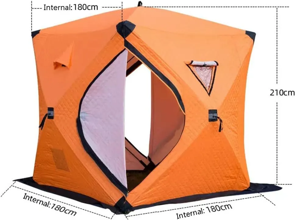 ASSYA Ice Fishing Shelter Camping Gear Outdoor Winter Camping Triple-Padded Extended Hem for Enhanced Warmth Suitable for 2-3 People