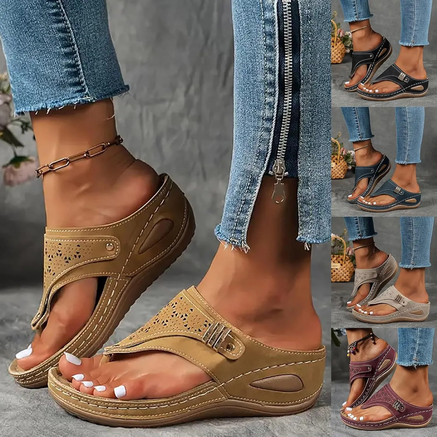Avylays Orthopedic Sandals for Women, Avy Lace Arch Support Slippers, Breathable Mesh Sports Sandals with Non-Slip Sole