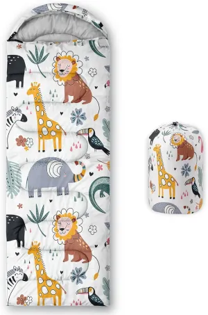 Axolotl Animals Elephant Wild Lion Sleeping Bag for Adults Teens Kids with Compression Sack Portable and Lightweight for 3-4 Season Camping,Hiking,Waterproof and Outdoor Activities are Acceptable