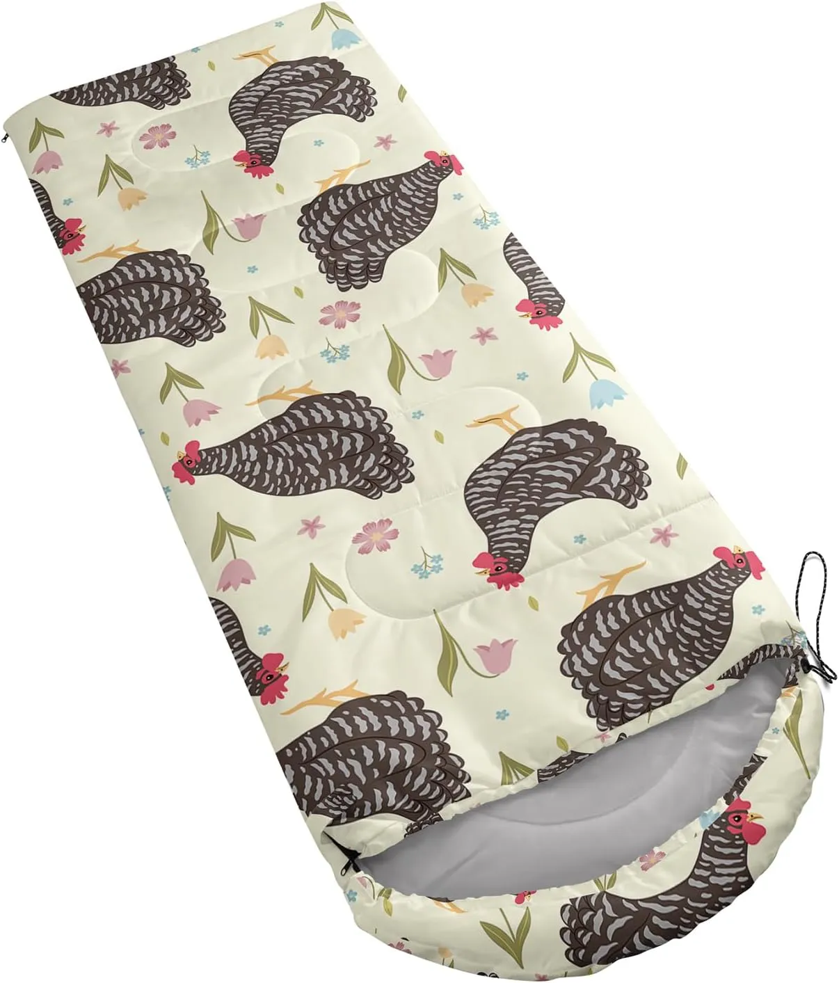 Axolotl Cartoon Fox Sleeping Bag,3 Season Warm and Cool Weather Kawaii Fox Flowers Sleeping Bags for Kids Boys Teens,Waterproof Lightweight Sleeping Bags for Traveling,Outdoors Camping Equipment,Red