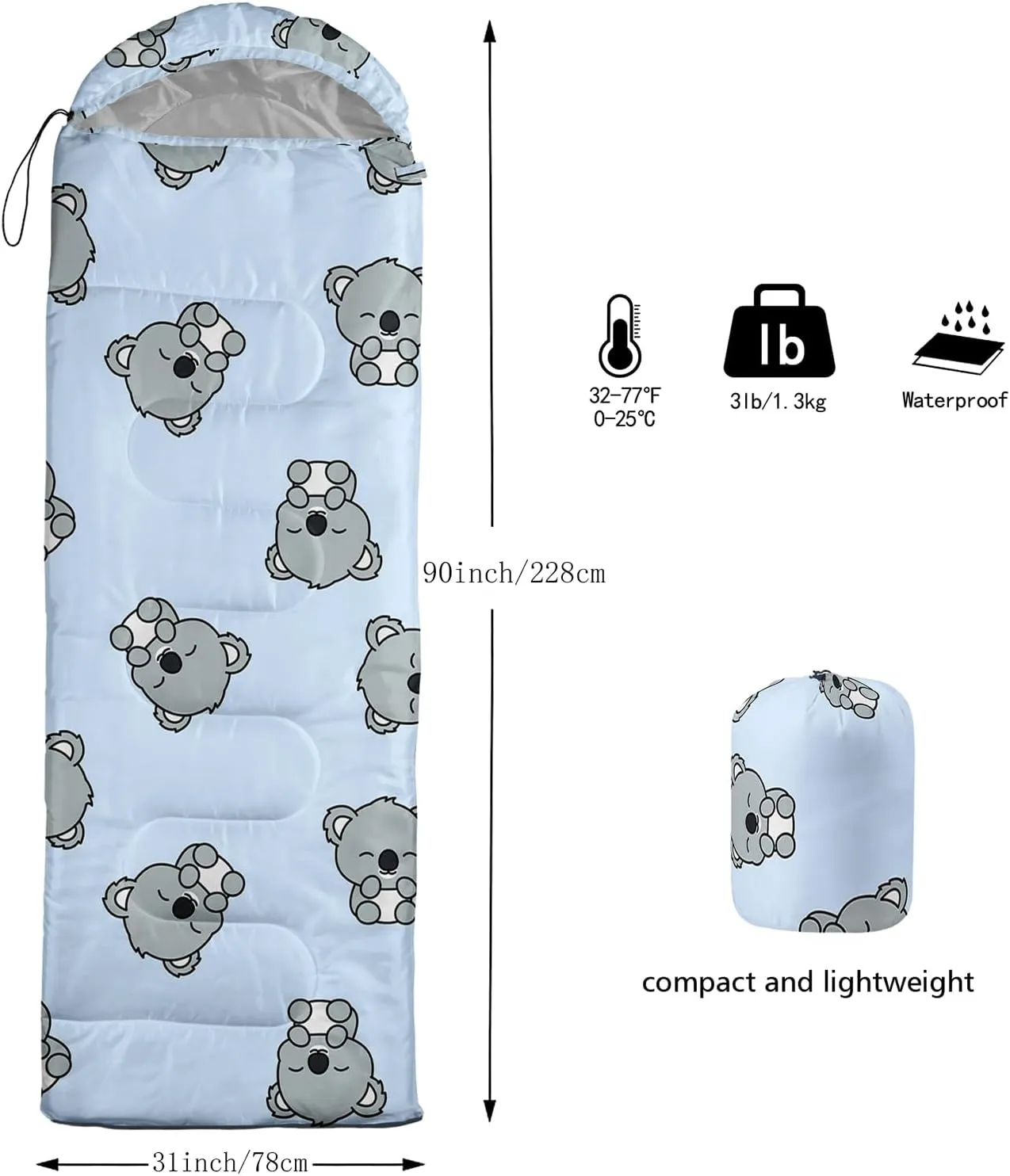 Axolotl Kawaii Sheep Sleeping Bag,3 Season Warm and Cool Weather Moon and Star Sleeping Bags for Kids Girls Teens,Cloud Waterproof Lightweight Sleeping Bags for Traveling,Outdoors Camping Equipment