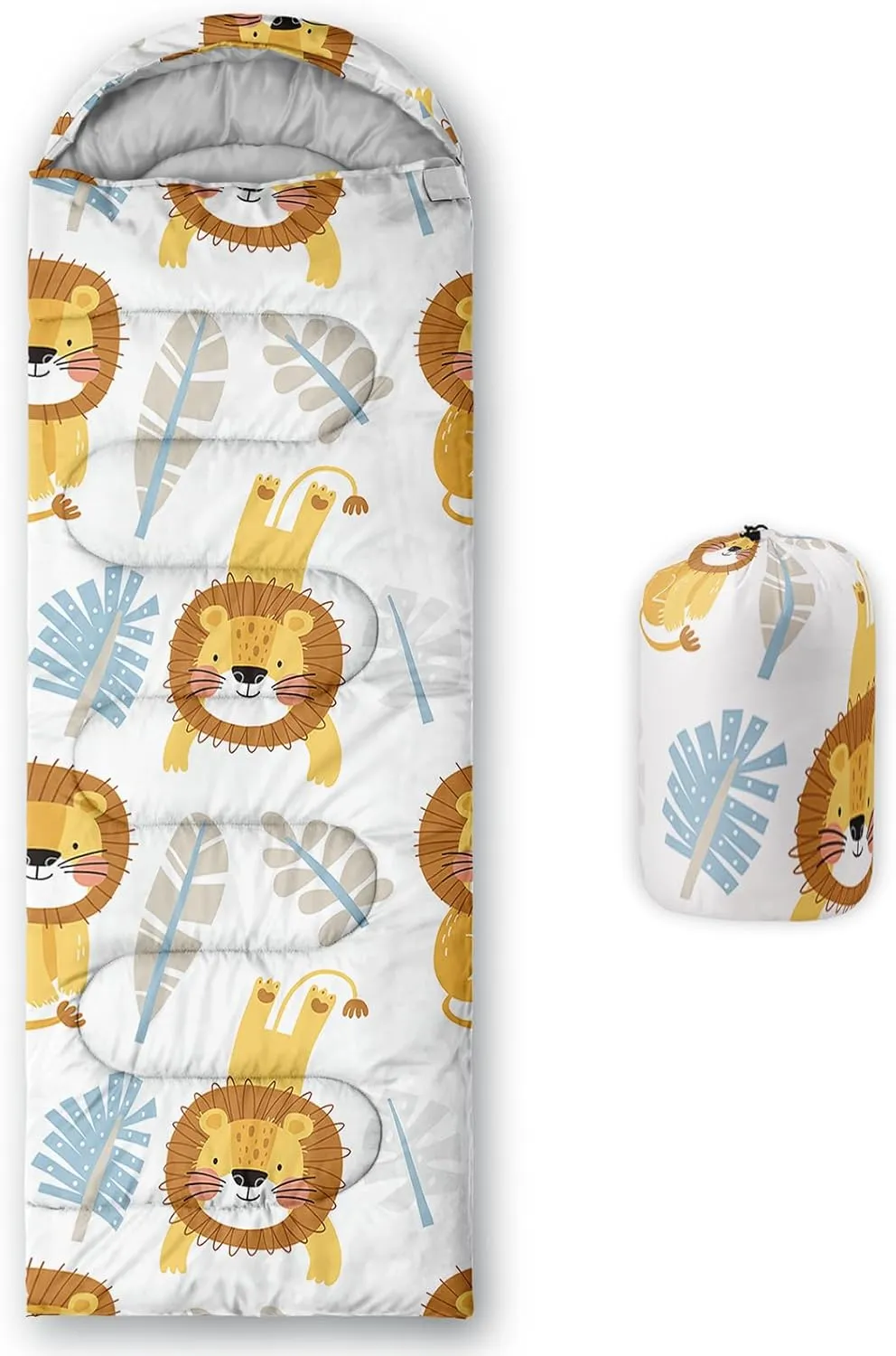 Axolotl Kawaii Sheep Sleeping Bag,3 Season Warm and Cool Weather Moon and Star Sleeping Bags for Kids Girls Teens,Cloud Waterproof Lightweight Sleeping Bags for Traveling,Outdoors Camping Equipment