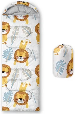 Axolotl Kawaii Sheep Sleeping Bag,3 Season Warm and Cool Weather Moon and Star Sleeping Bags for Kids Girls Teens,Cloud Waterproof Lightweight Sleeping Bags for Traveling,Outdoors Camping Equipment