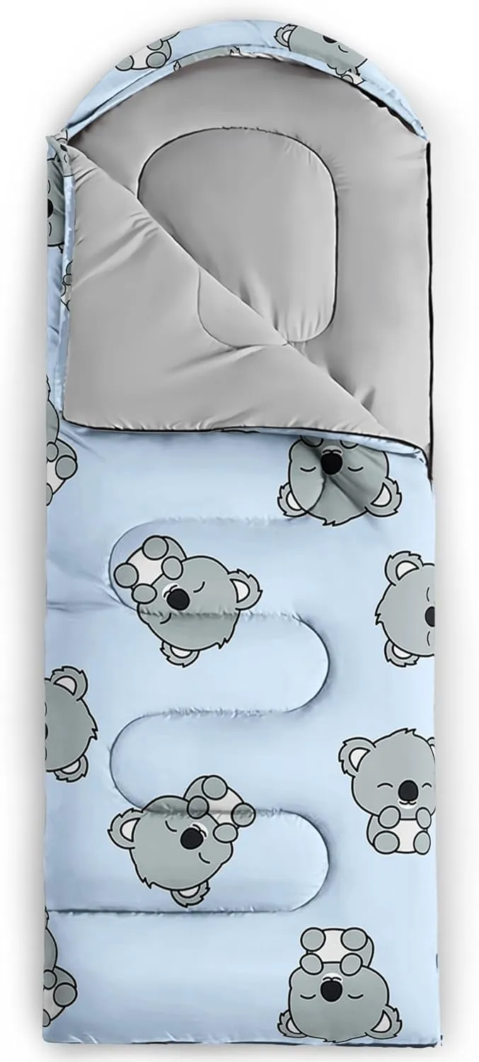 Axolotl Kawaii Sheep Sleeping Bag,3 Season Warm and Cool Weather Moon and Star Sleeping Bags for Kids Girls Teens,Cloud Waterproof Lightweight Sleeping Bags for Traveling,Outdoors Camping Equipment