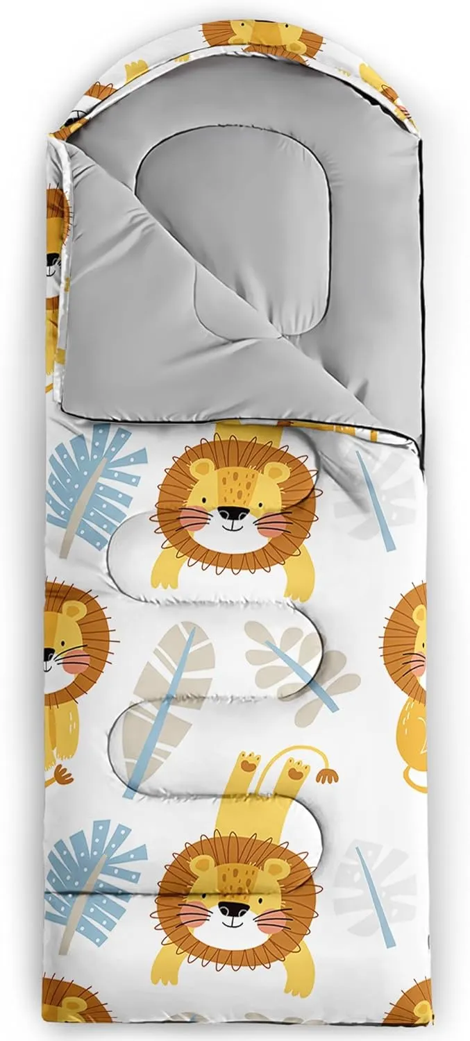 Axolotl Kawaii Sheep Sleeping Bag,3 Season Warm and Cool Weather Moon and Star Sleeping Bags for Kids Girls Teens,Cloud Waterproof Lightweight Sleeping Bags for Traveling,Outdoors Camping Equipment