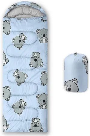 Axolotl Kawaii Sheep Sleeping Bag,3 Season Warm and Cool Weather Moon and Star Sleeping Bags for Kids Girls Teens,Cloud Waterproof Lightweight Sleeping Bags for Traveling,Outdoors Camping Equipment