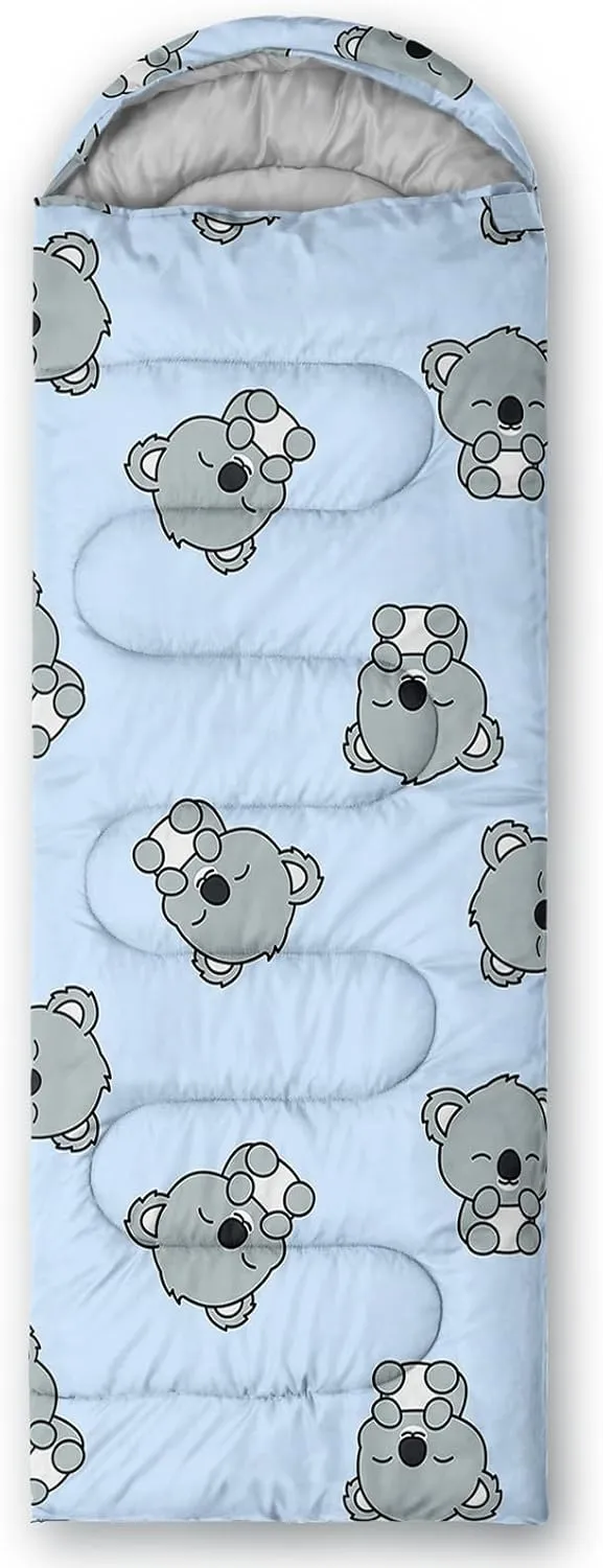 Axolotl Kawaii Sheep Sleeping Bag,3 Season Warm and Cool Weather Moon and Star Sleeping Bags for Kids Girls Teens,Cloud Waterproof Lightweight Sleeping Bags for Traveling,Outdoors Camping Equipment