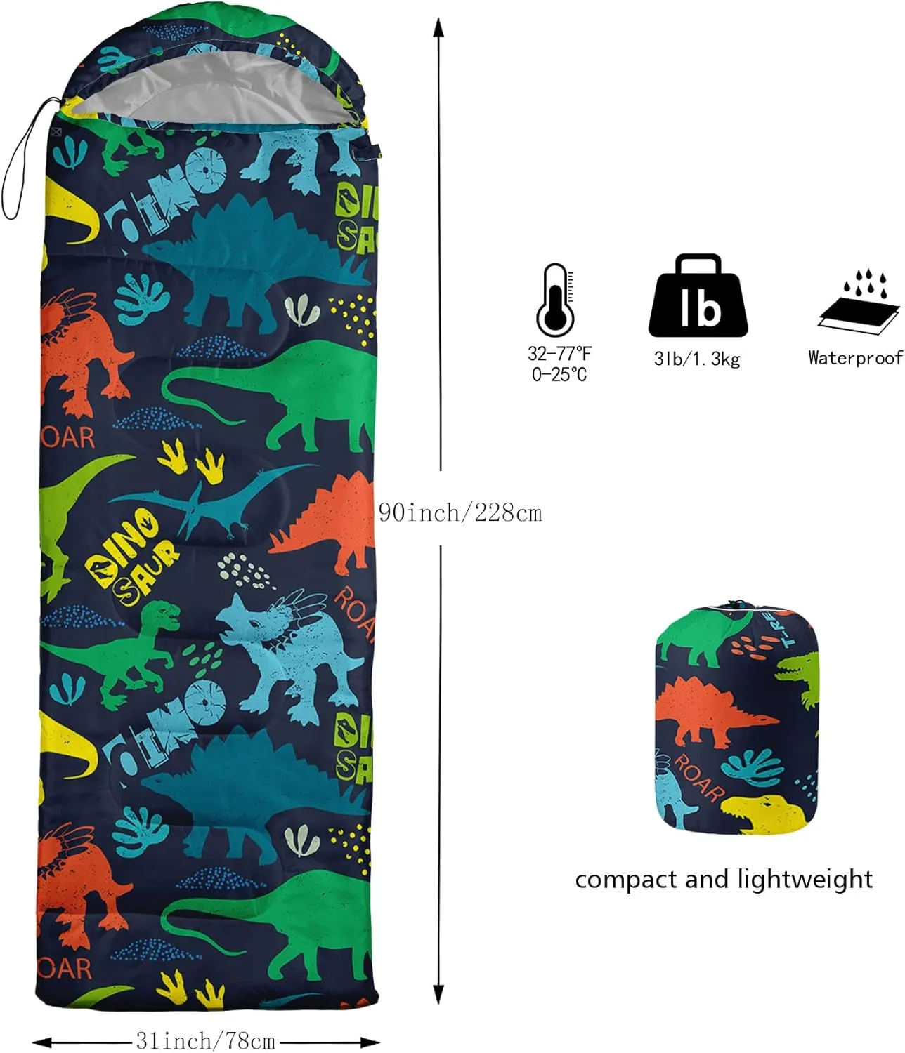 Axolotl Unicorn Sleeping Bag for Kids Boys Girls–Lightweight Warm Cold Weather Sleeping Bags,Waterproof Portable Sleeping Bag with Compression Sack for Camping Backpacking Outdoor Indoor
