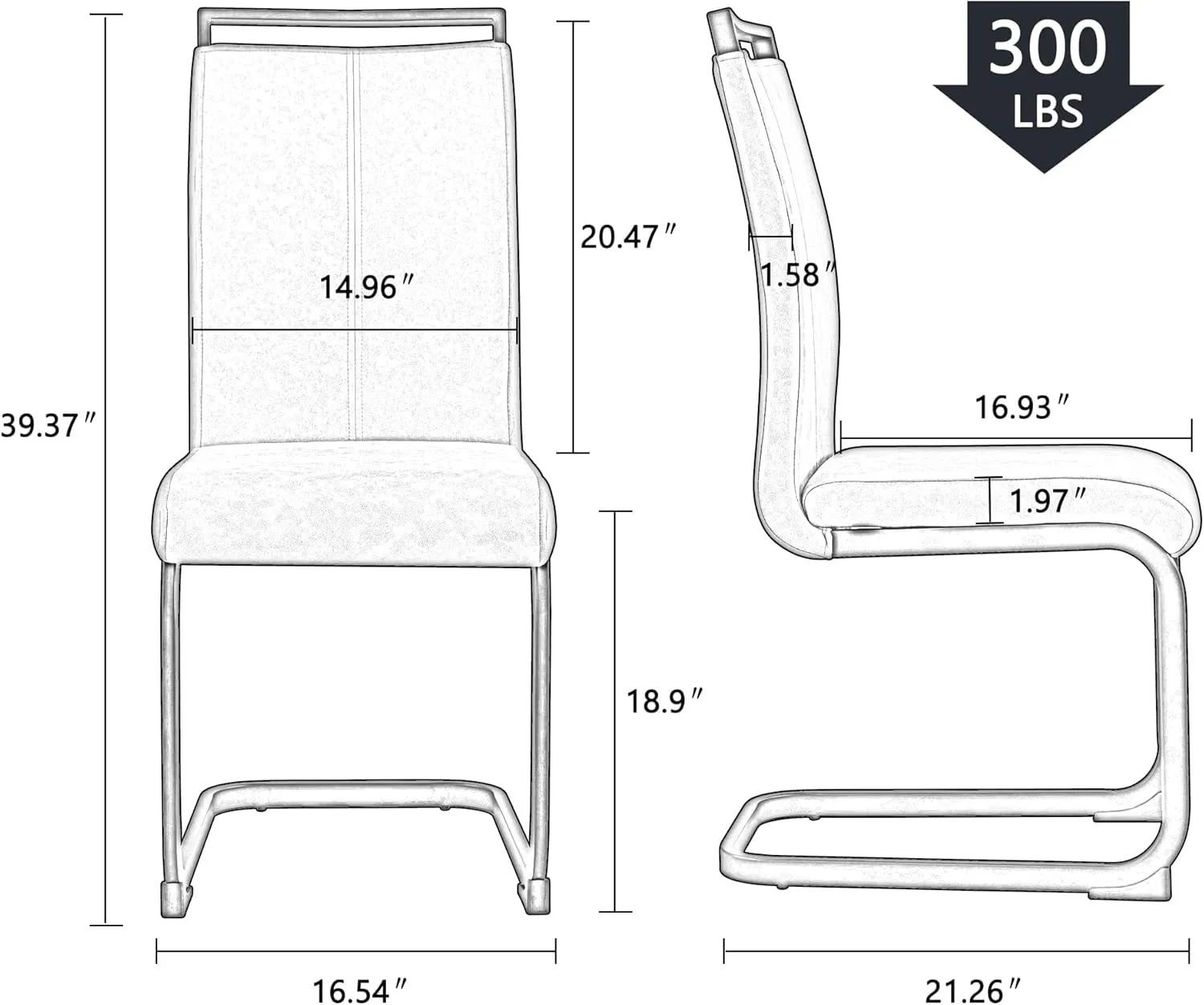 AZmac Modern Leather Dining Chairs Set of 4,Armless Kitchen Chairs,Dining Room Chairs with Upholstered Padded Seat and Sturdy Gold Legs for Dining Room,Kitchen (Set of 4, Black-Gold Leg)
