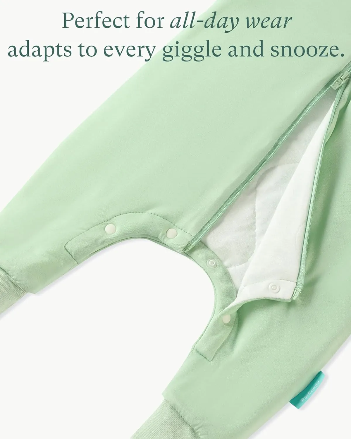 Baby Sleep Sack with Feet, Long Sleeve 1.0 TOG Baby Sleeping Bag with Legs, 2-Way Zipper Wearable Blanket for Walkers, Lilac