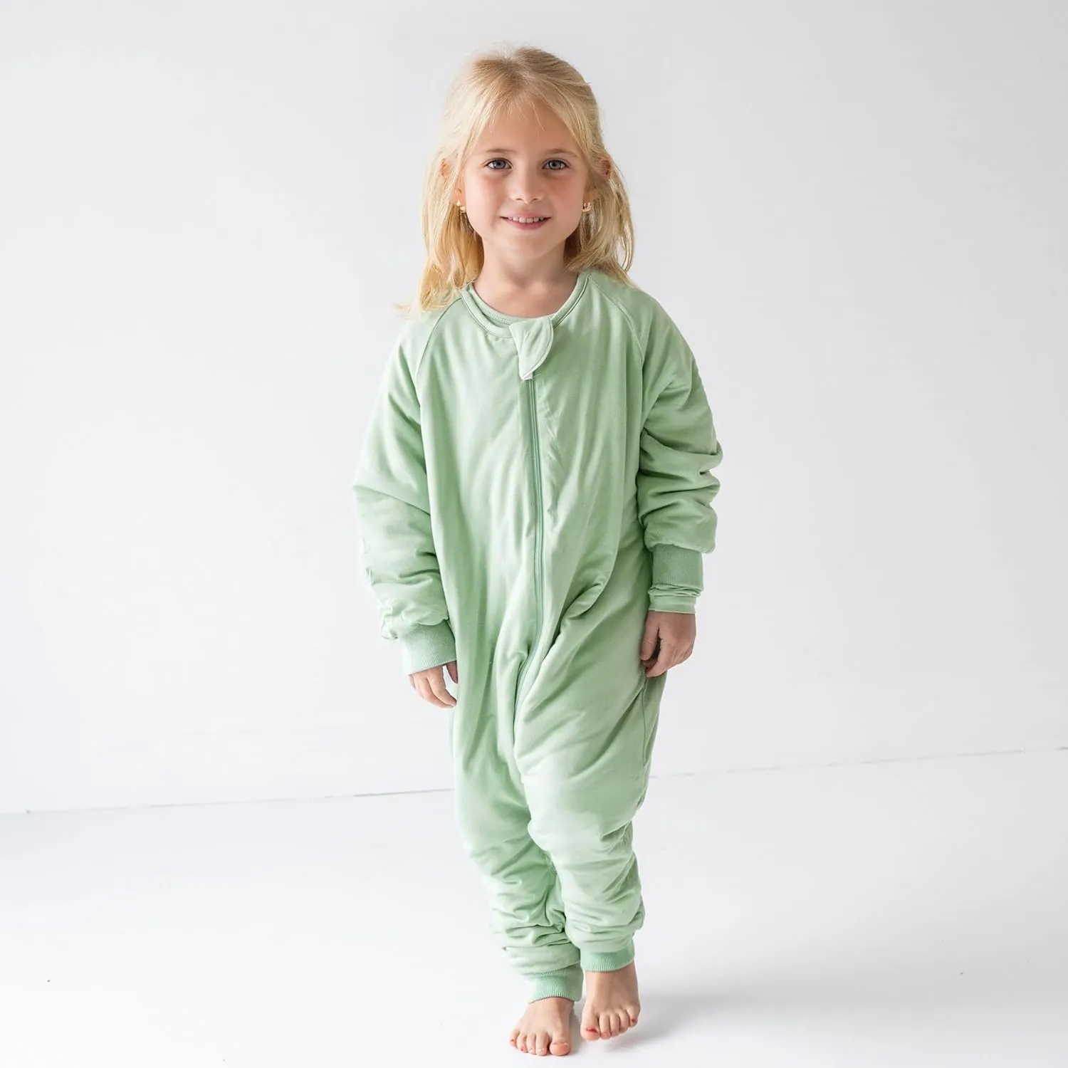 Baby Sleep Sack with Feet, Long Sleeve 1.0 TOG Baby Sleeping Bag with Legs, 2-Way Zipper Wearable Blanket for Walkers, Lilac