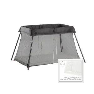 BabyBjörn Travel Crib Light   Fitted Sheet Bundle Pack, Black, One Size (640001US)