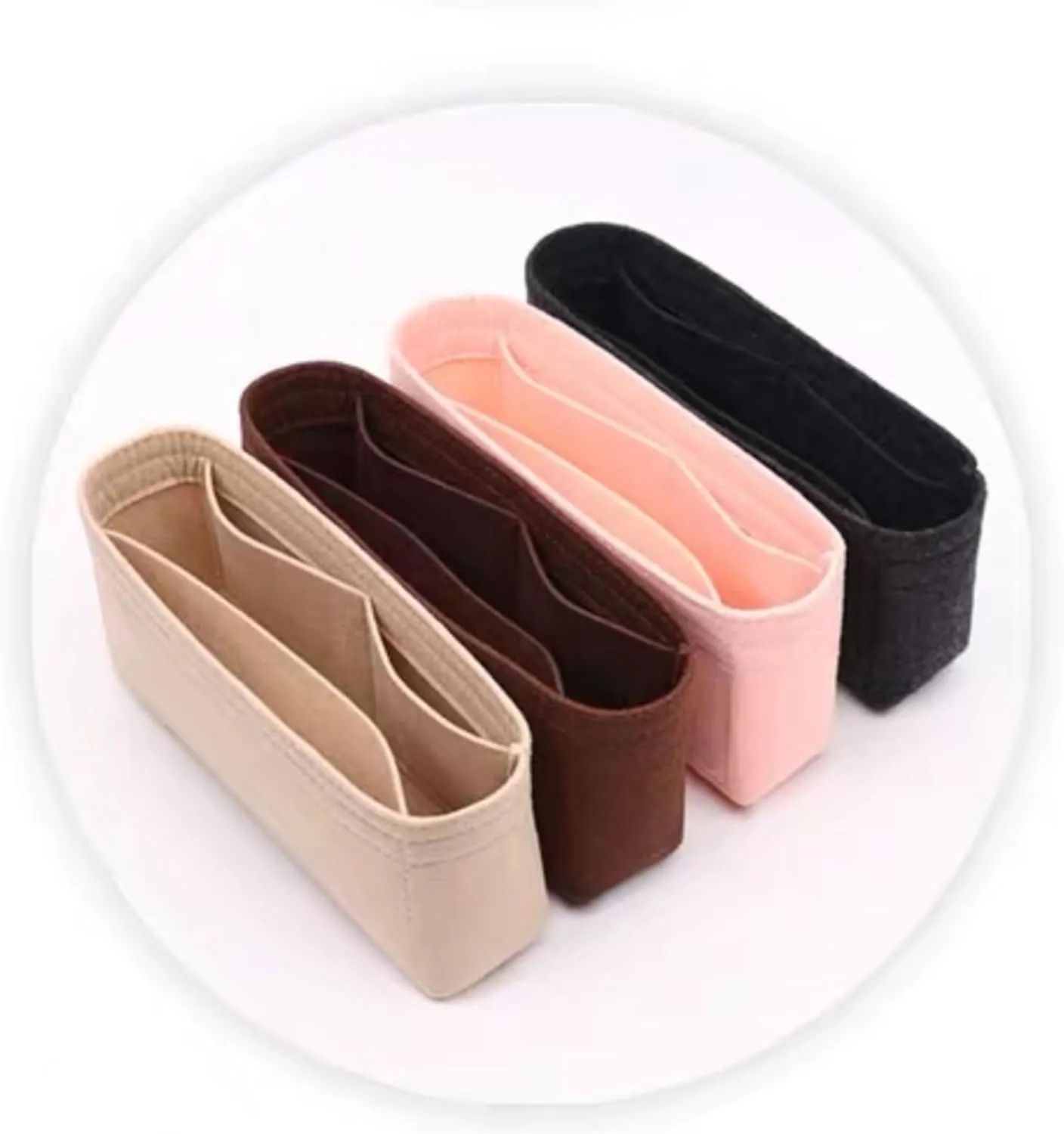 Bag Organizer for Hermes Kelly 25 Handbag (25L x 19H x 9D cm)|Handmade Custom Bag Insert|2mm Felt Bag Liner|Women Handbag Shaper (Pink, Style B: Side Zipper)