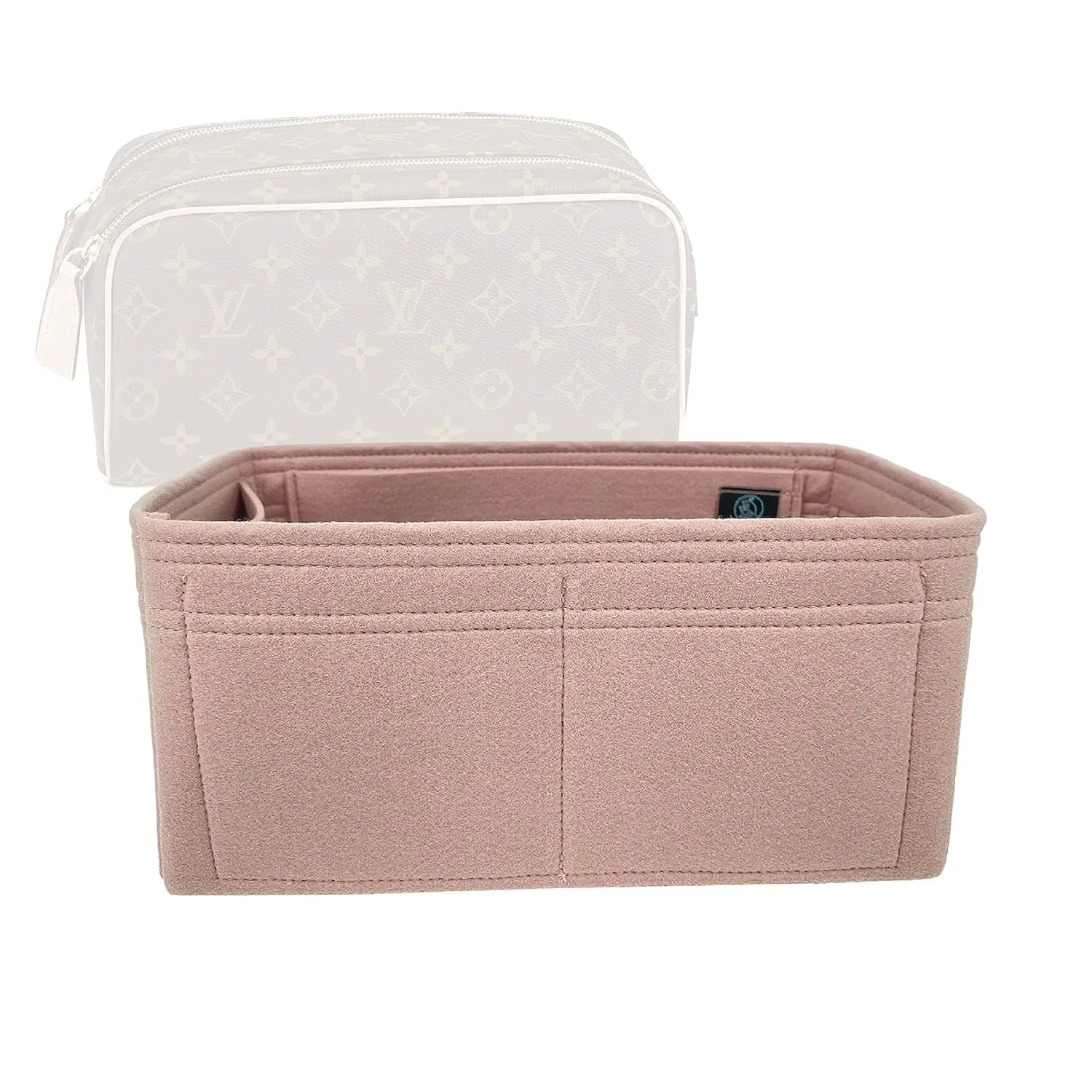 Bag Organizer for Louis Vuitton Dopp Kit Toilet Pouch Bag - Premium Felt Purse Handbag Insert Liner Shaper (Handmade) Soft Structure Support (20 Color Options)