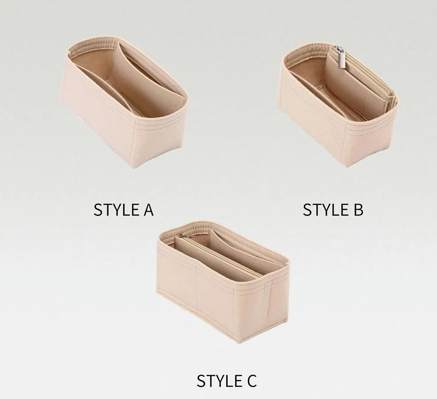 Bag Organizer for LV Nice Mini Bag (20L x 13.5H x 12D cm)|Handmade Custom Bag Insert|2mm Felt Bag Liner|Women Handbag Shaper (Coffee, Style B)