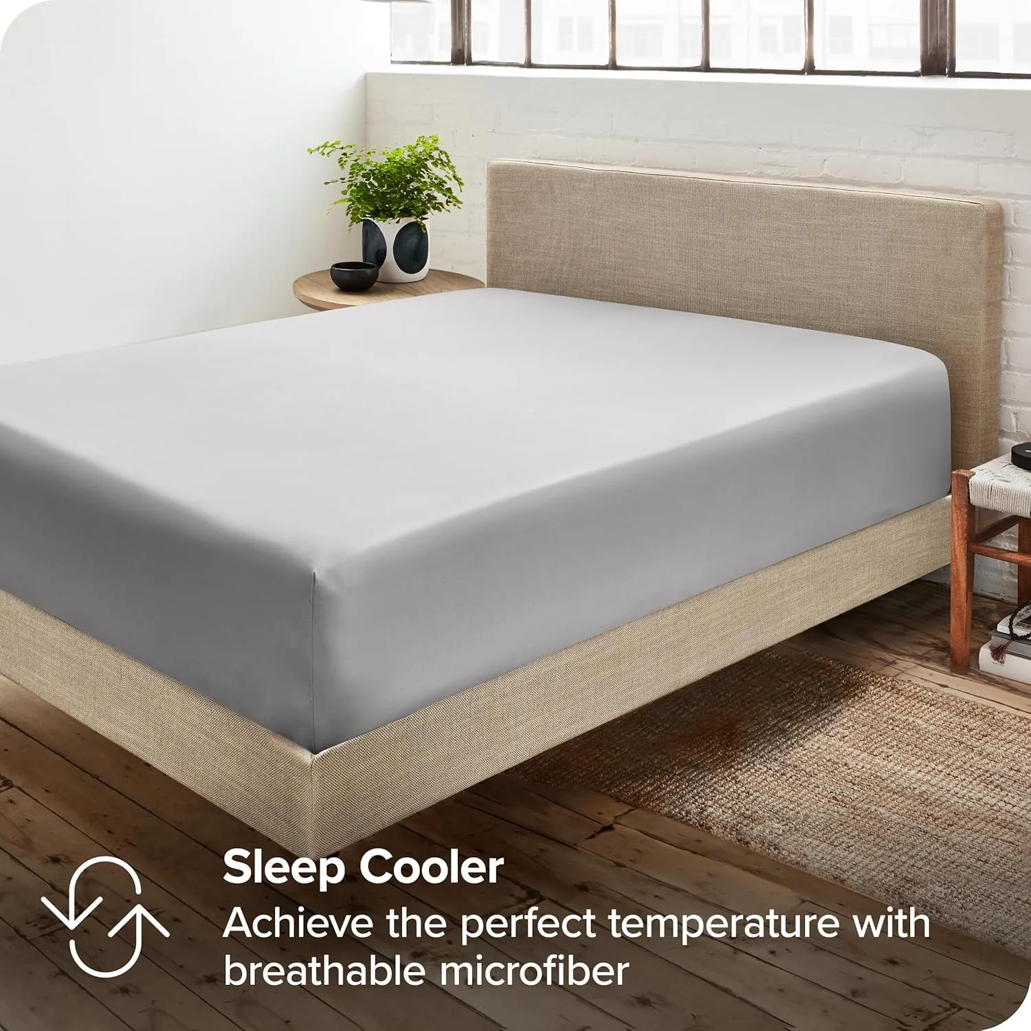 Bare Home 2-Pack Fitted Bottom Sheets King - Premium 1800 Ultra-Soft Wrinkle Resistant Microfiber - Deep Pocket (King, Light Grey)