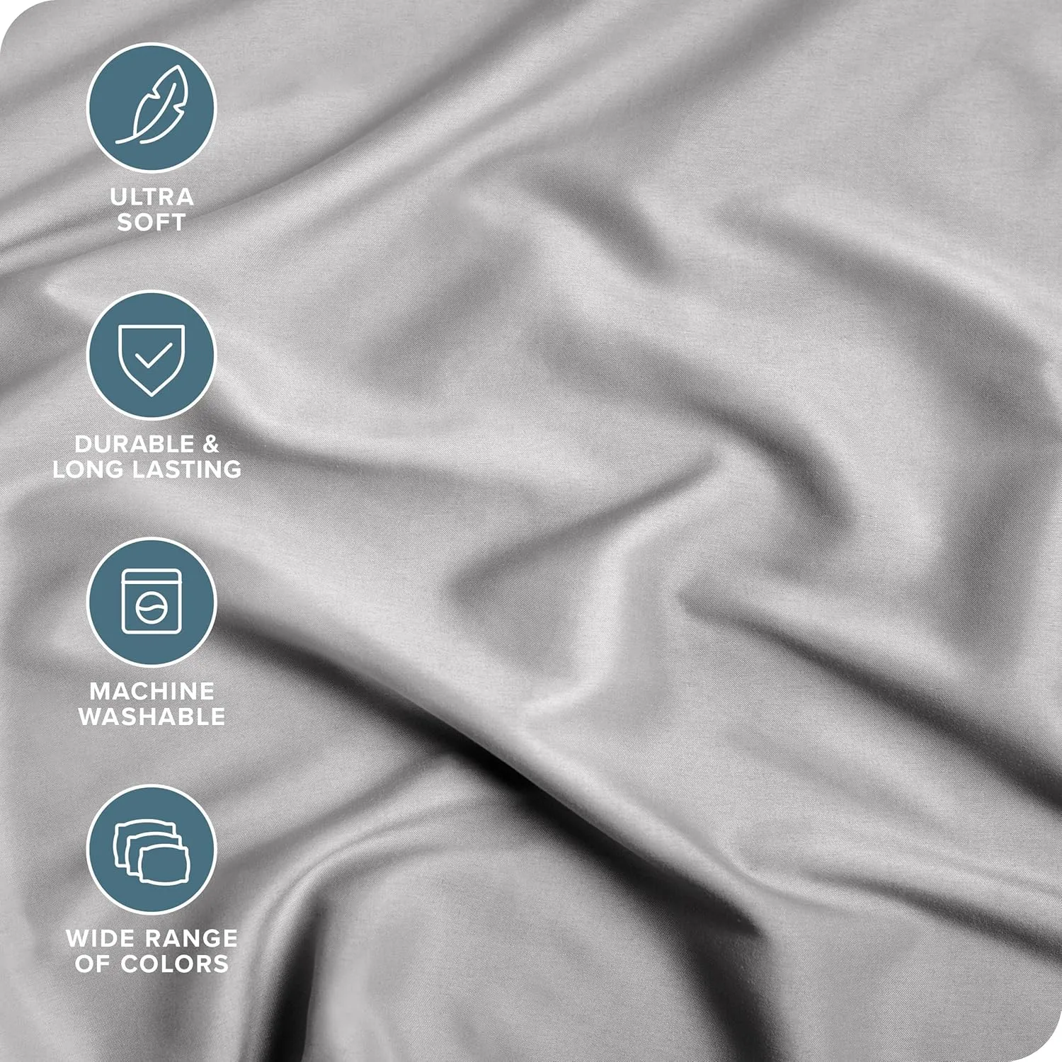 Bare Home 2-Pack Fitted Bottom Sheets King - Premium 1800 Ultra-Soft Wrinkle Resistant Microfiber - Deep Pocket (King, Light Grey)