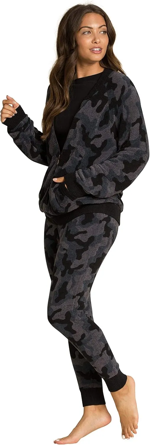 Barefoot CozyChic Ultra Lite Camo Joggers for Women, Gym Track Bottoms