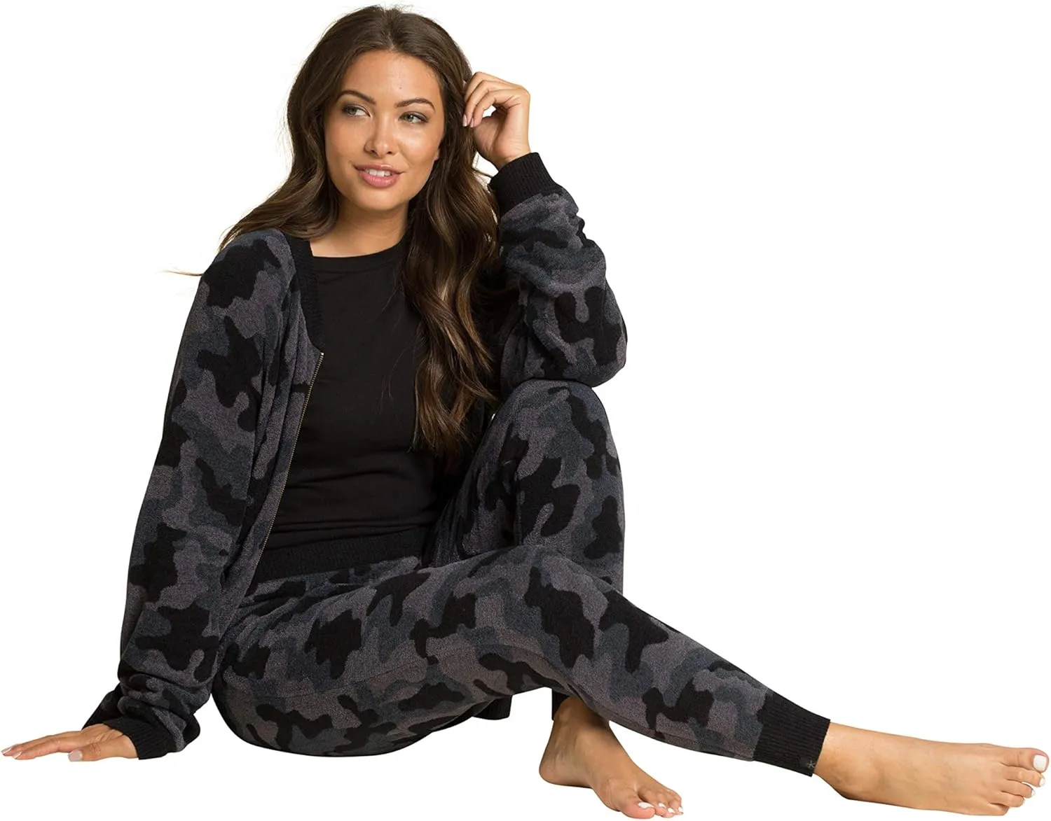 Barefoot CozyChic Ultra Lite Camo Joggers for Women, Gym Track Bottoms