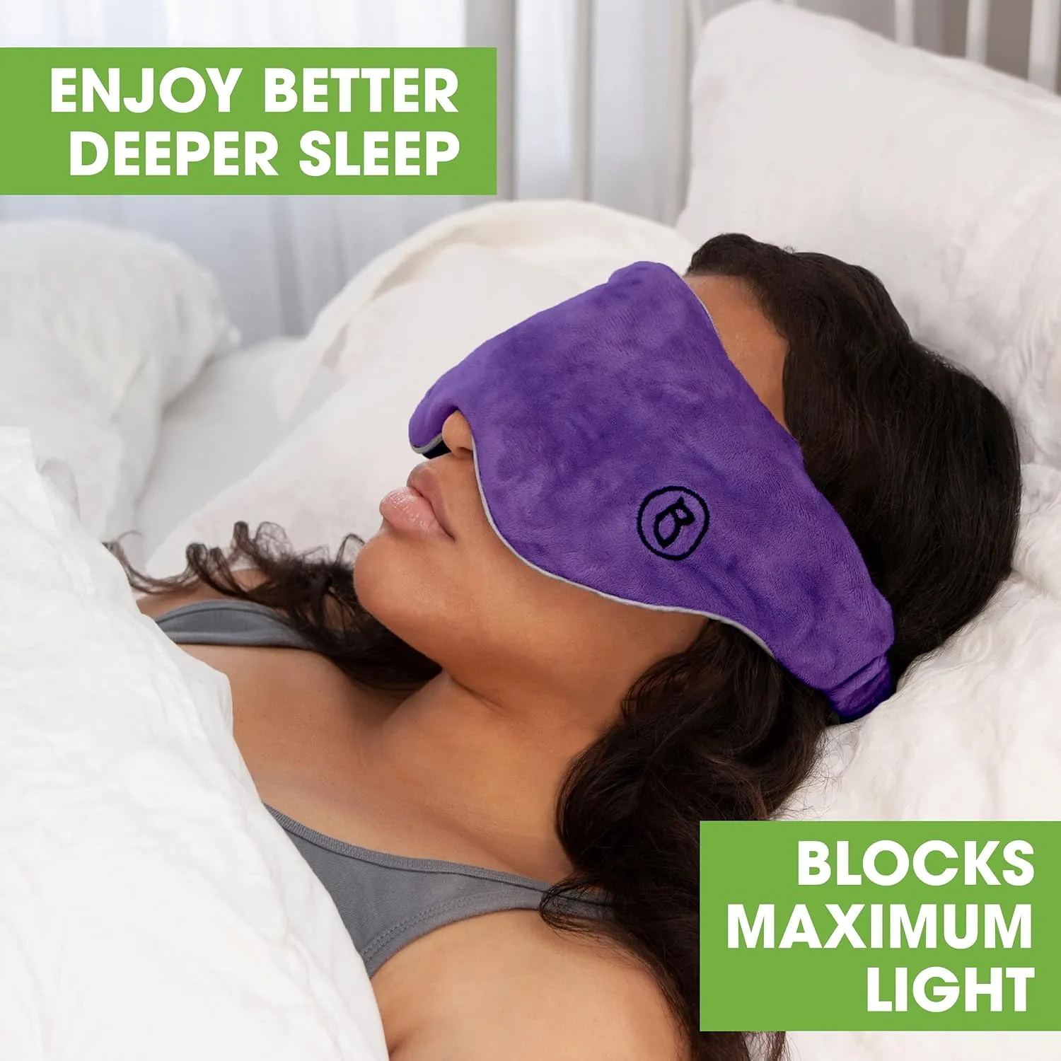 BARMY Weighted Sleep Mask for Women and Men (0.8lb/13oz) Weighted Eye Mask for Sleeping, Eye Cover Blocks Light Helps Relaxation and Night Sleep, Comfortable Blackout Sleeping Mask, Purple
