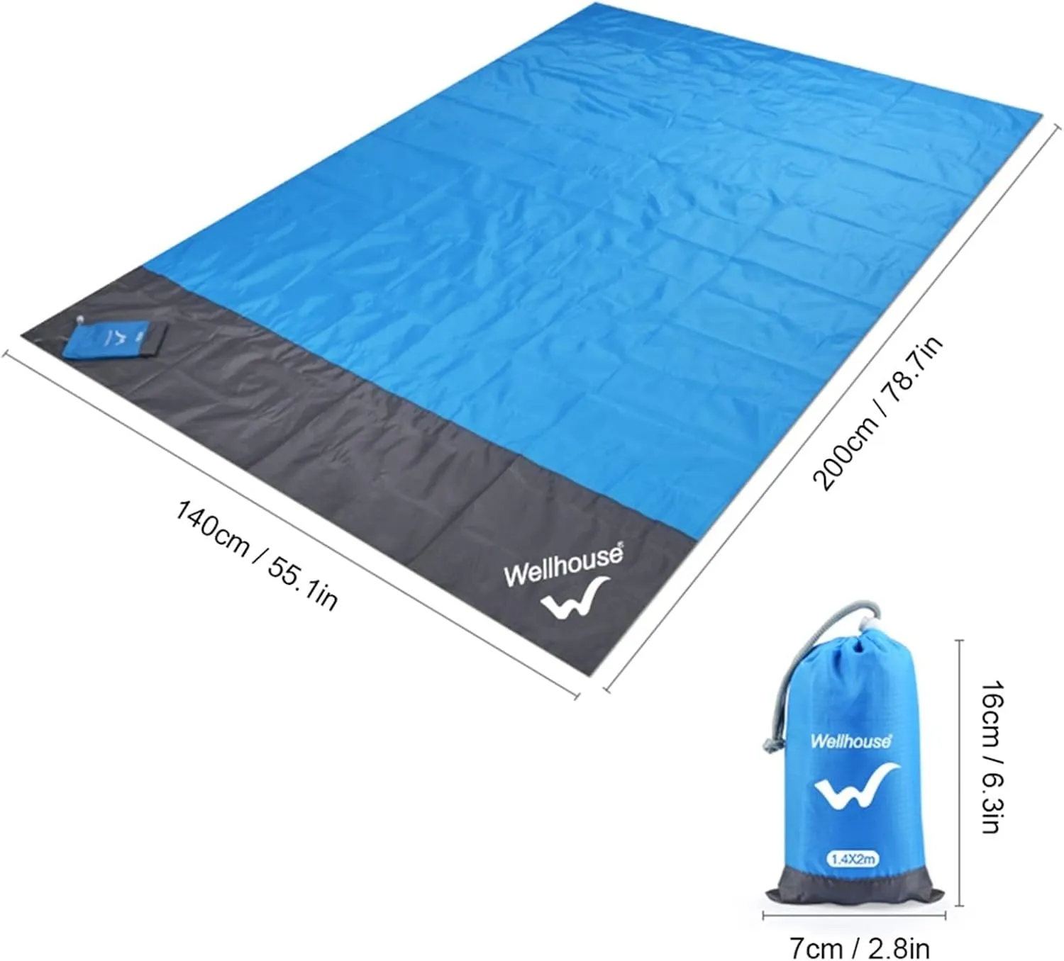 Beach Blankets Foldable Camping Blanket Waterproof Beach Mat Outdoor Portable Picnic Mat Camping Ground Mat Moisture-Proof Sleeping Pad(Orange)